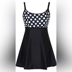 DANIFY SWIM DRESS BLACK AND WHITE POLKA DOT Women’s Size 60/ 26W